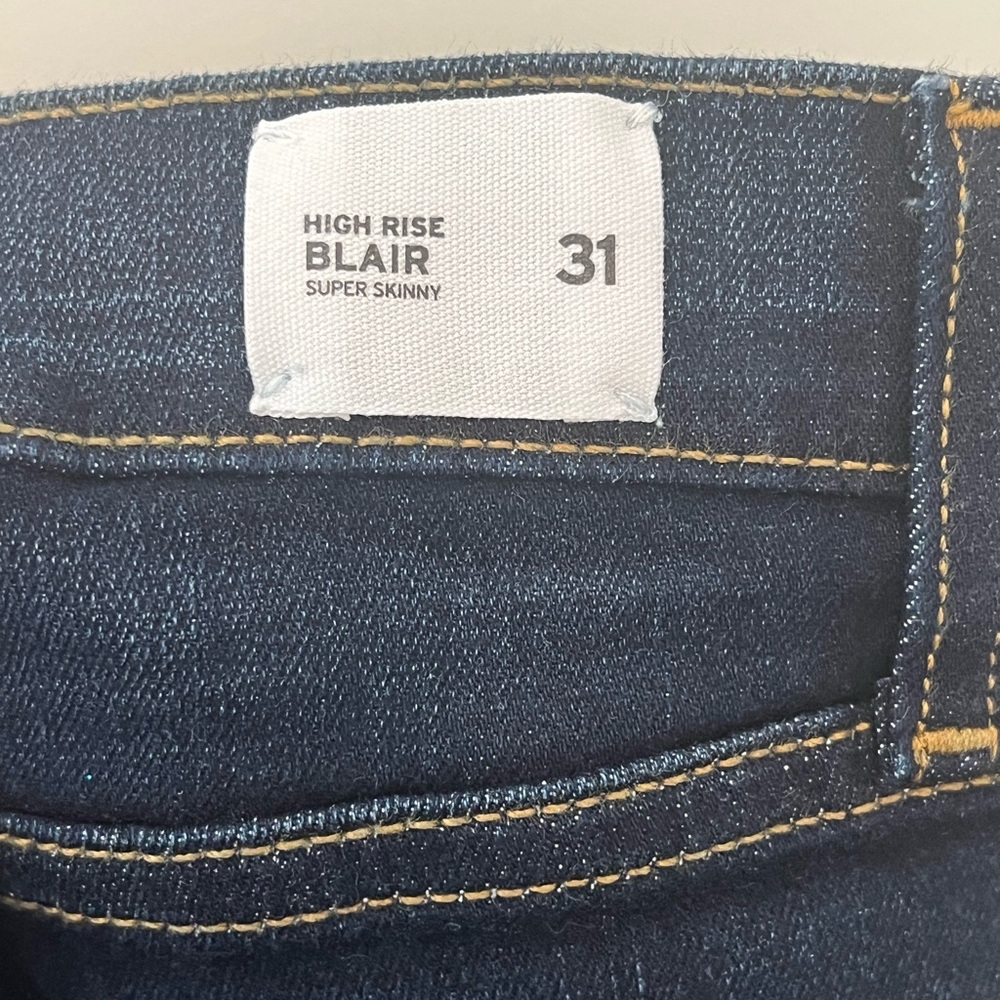 Hudson Blair High Rise Super Skinny Jeans in Dark Blue